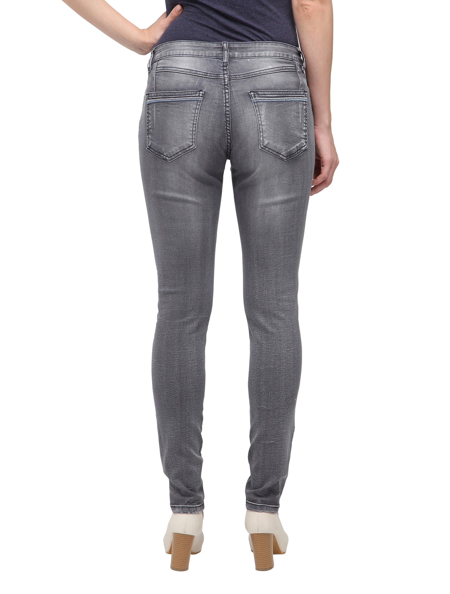 Digitale (Light Grey Mid-rise Skinny Jeans)