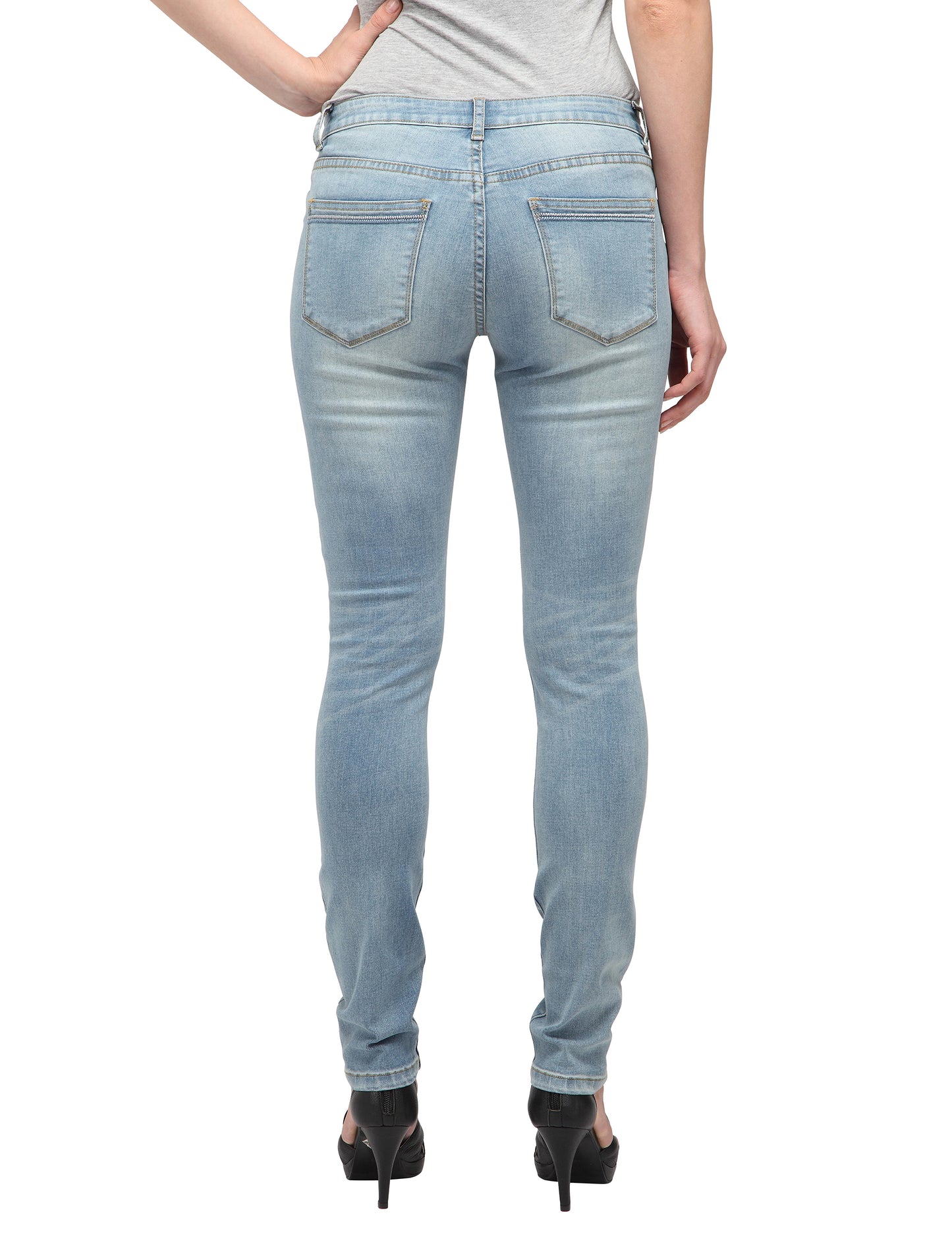 Zinnia (Distressed Light Blue Skinny Jeans)