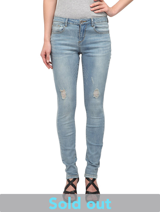 Zinnia (Distressed Light Blue Skinny Jeans)
