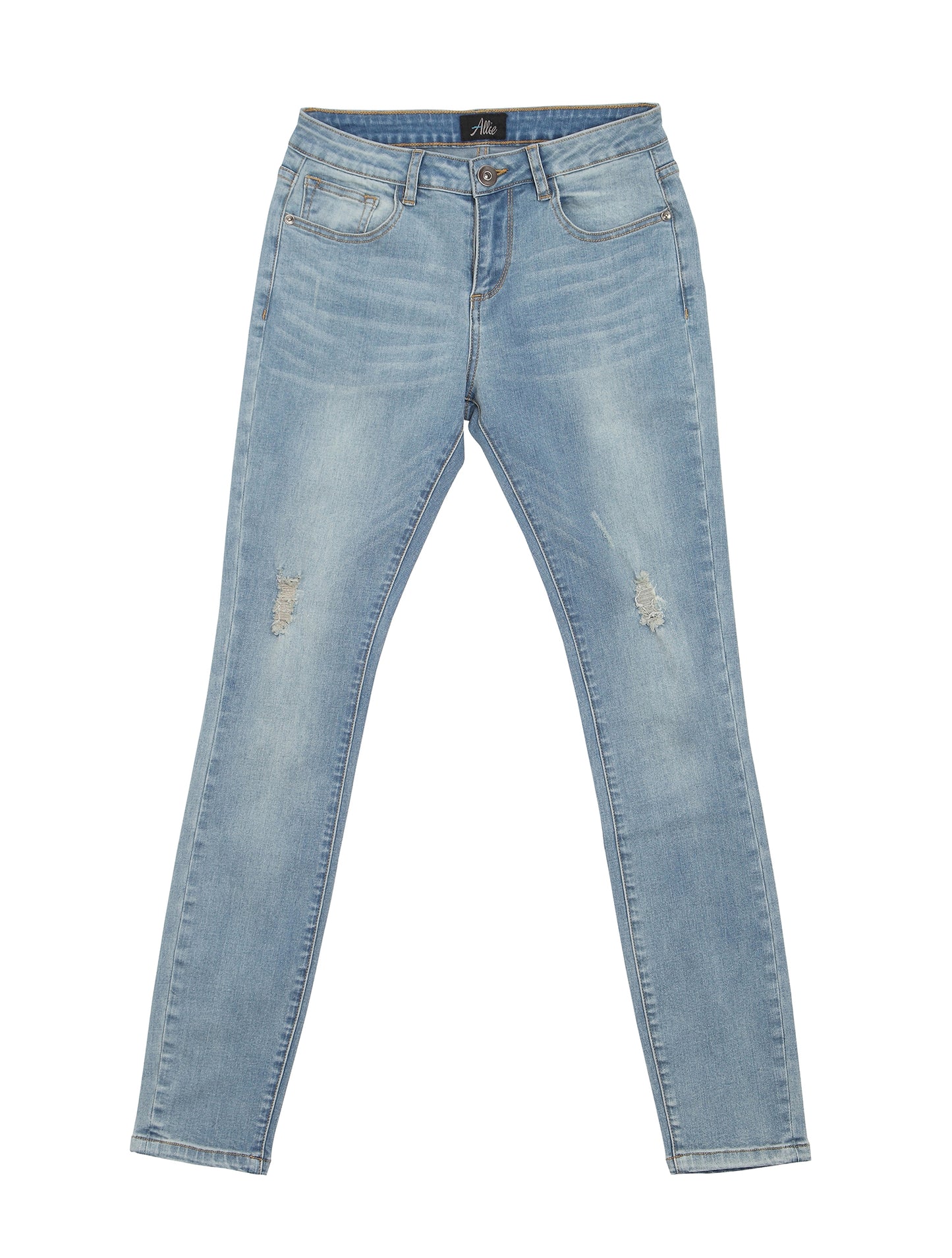 Zinnia (Distressed Light Blue Skinny Jeans)