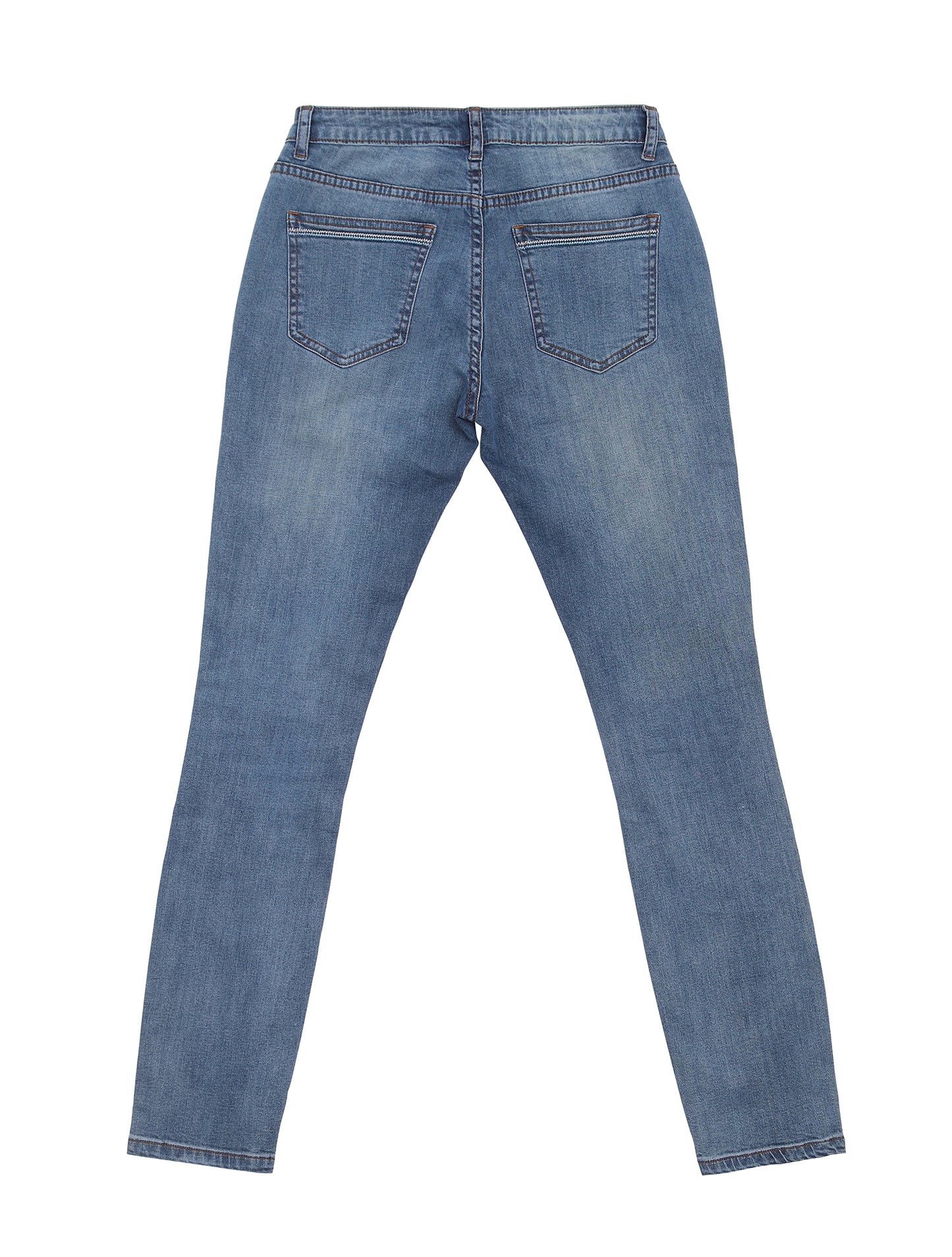 Iris (Distressed Plain Blue Skinny Jeans)