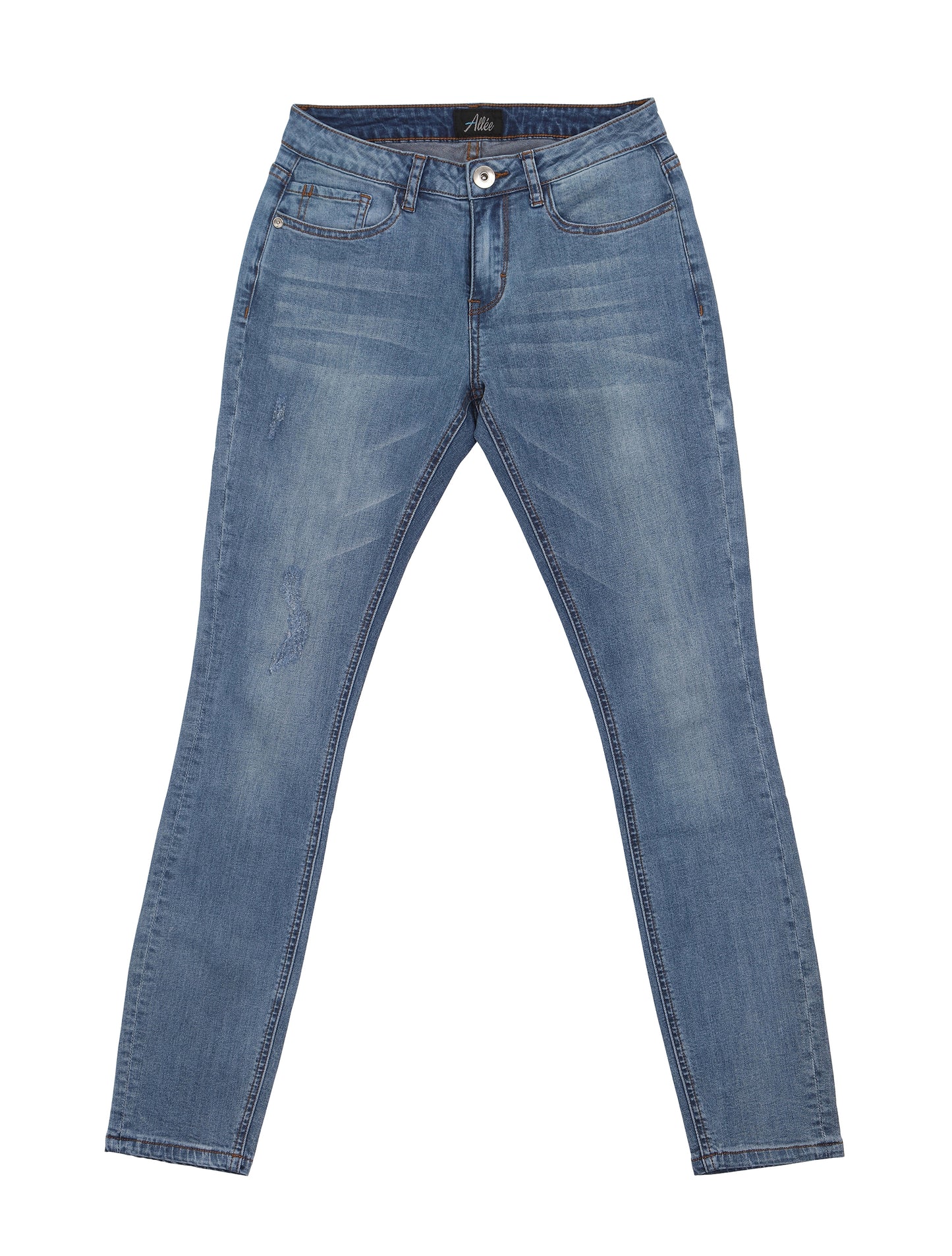 Iris (Distressed Plain Blue Skinny Jeans)