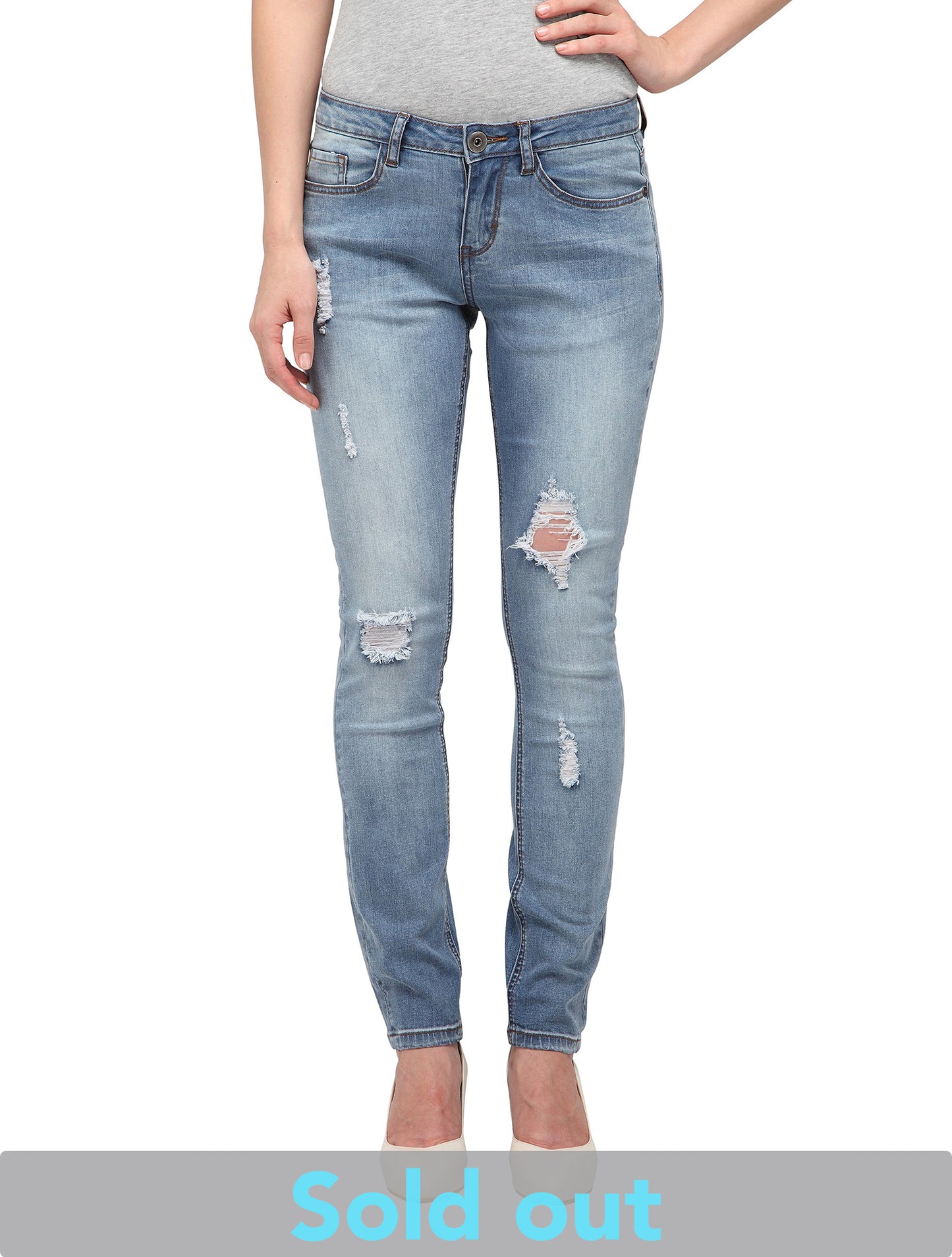 Azalee (Distressed Light Blue Skinny Jeans)