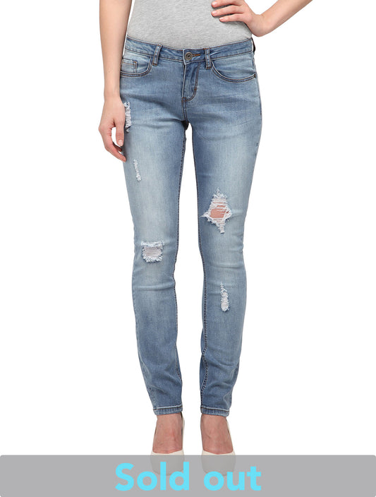 Azalee (Distressed Light Blue  Skinny Jeans)