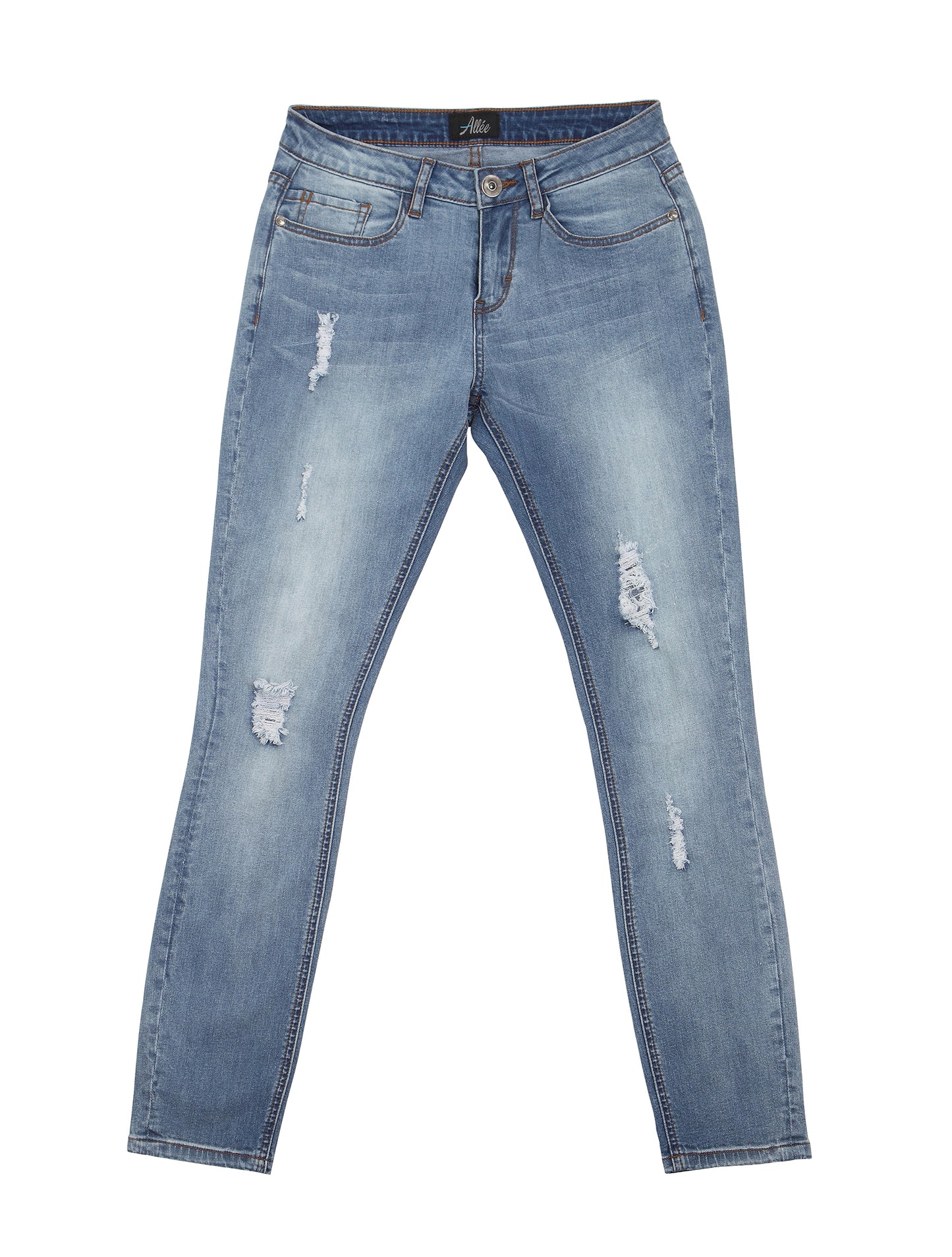 Azalee (Distressed Light Blue Skinny Jeans)