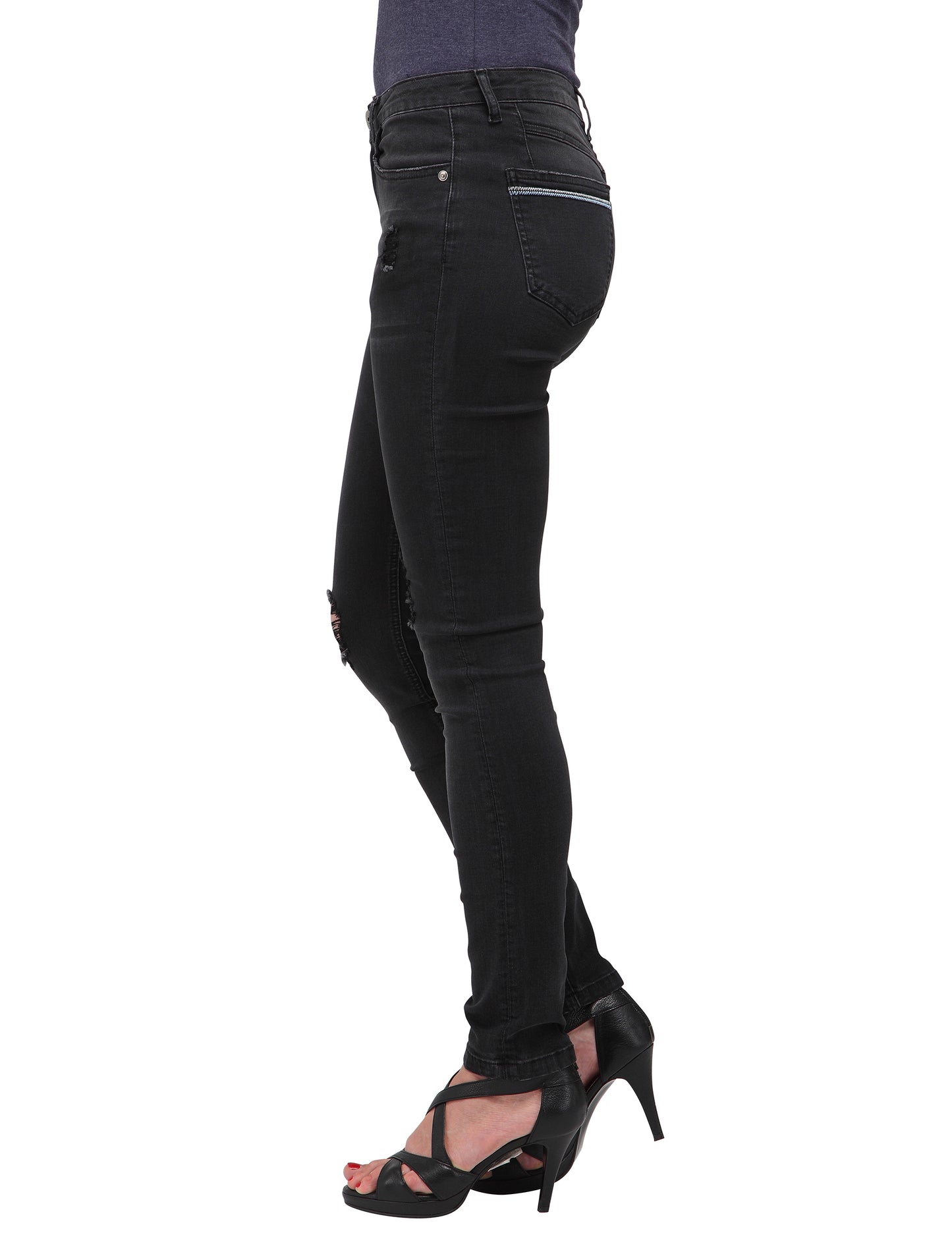Dahlia (Distressed Black Skinny Jeans)