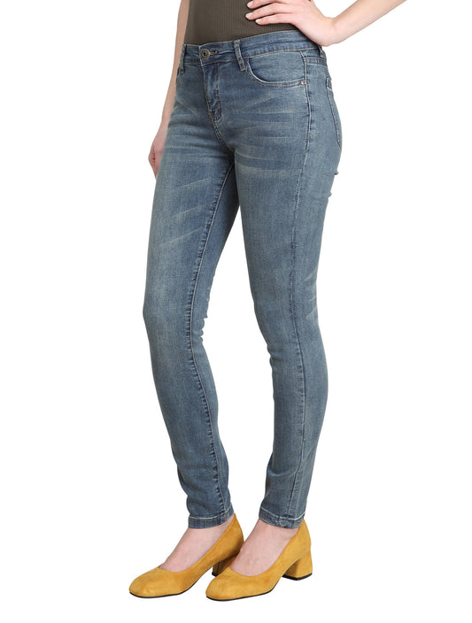 Lilas-AK (Plain Blue Skinny Ankle Jeans)