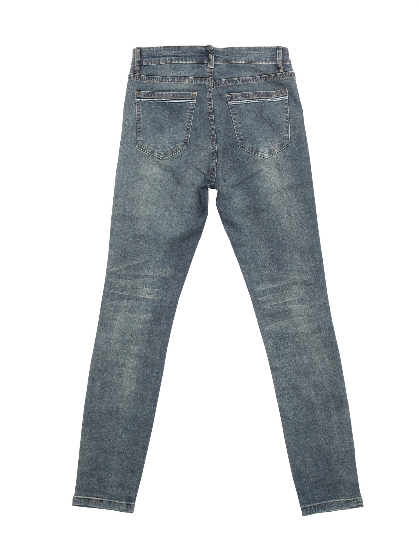 Lilas-AK (Plain Blue Skinny Ankle Jeans)