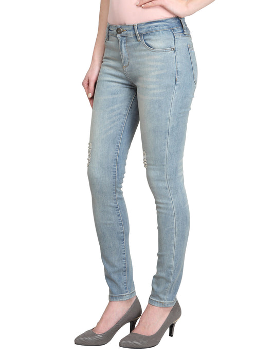 Zinnia-AK (Distressed Light Blue Skinny Ankle Jeans)