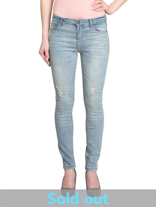 Zinnia-AK (Distressed Light Blue Skinny Ankle Jeans)
