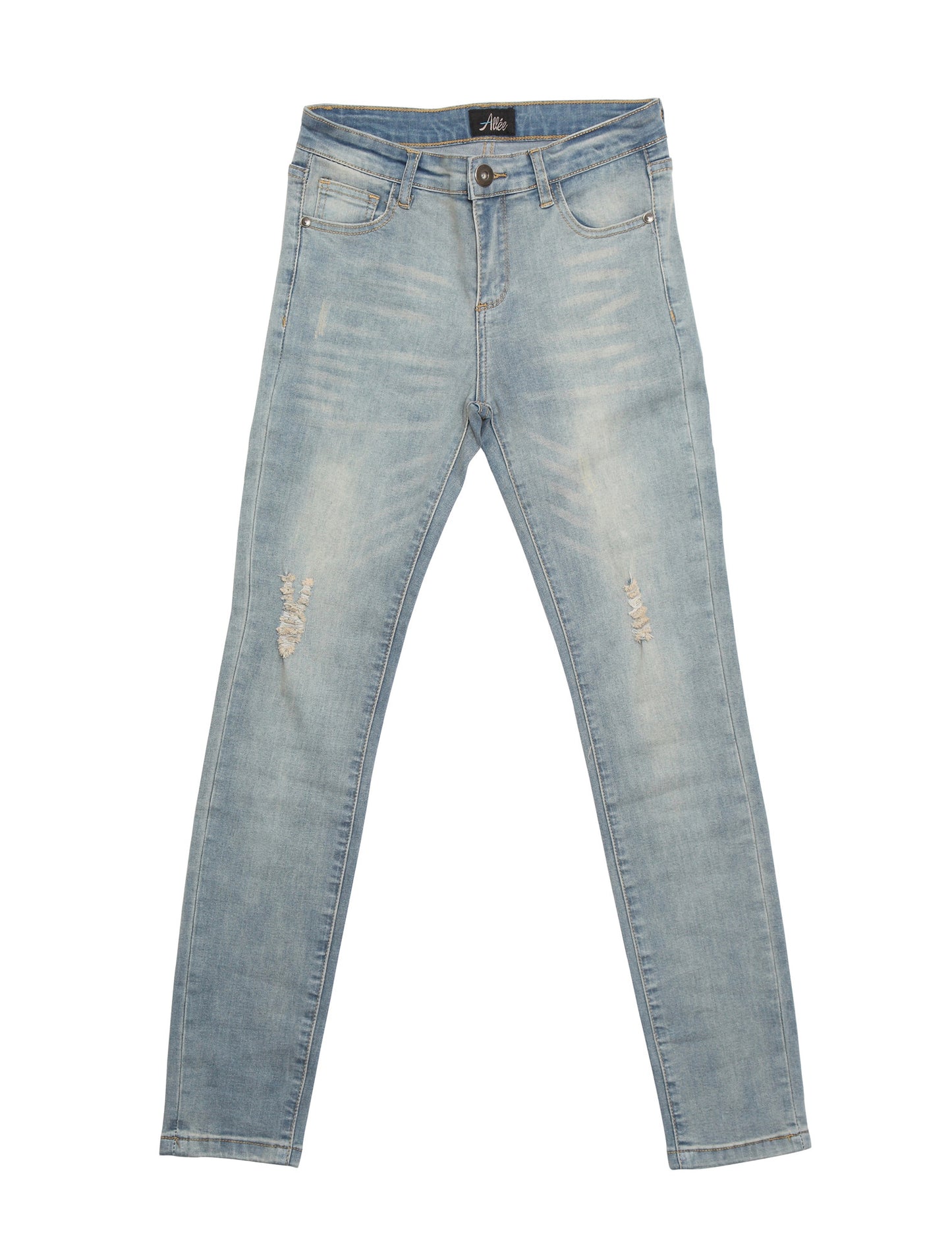 Zinnia-AK (Distressed Light Blue Skinny Ankle Jeans)