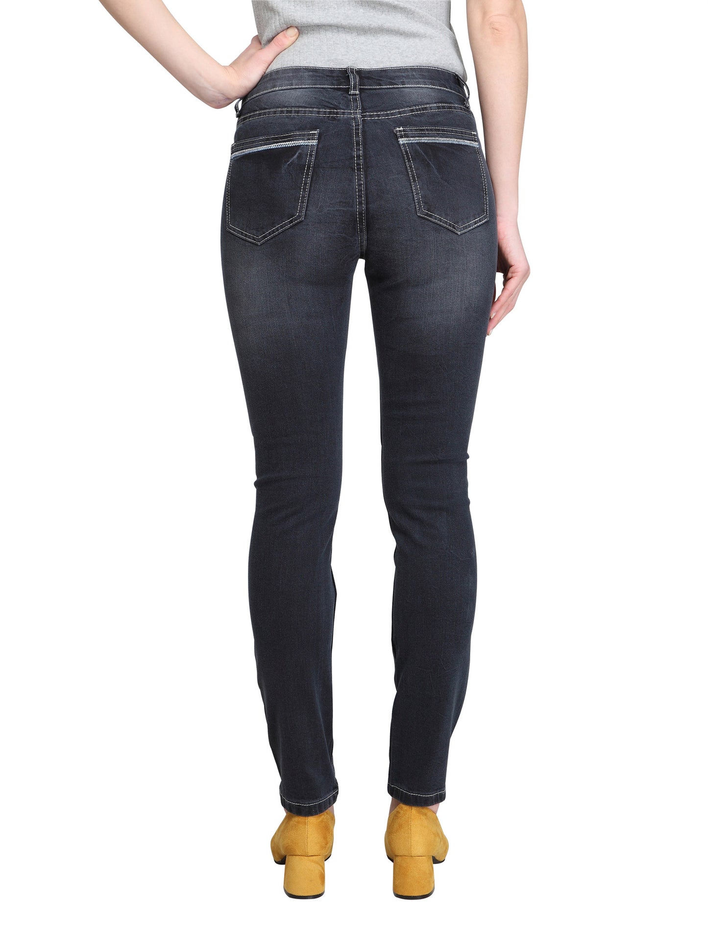Lavende-AK (Dark Blue Skinny Ankle Jeans)