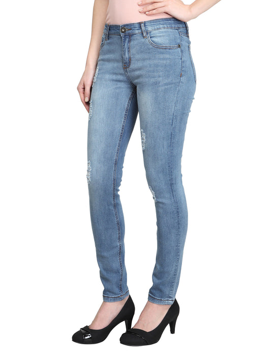 Azalee-AK (Distressed Light Blue Skinny Ankle Jeans)