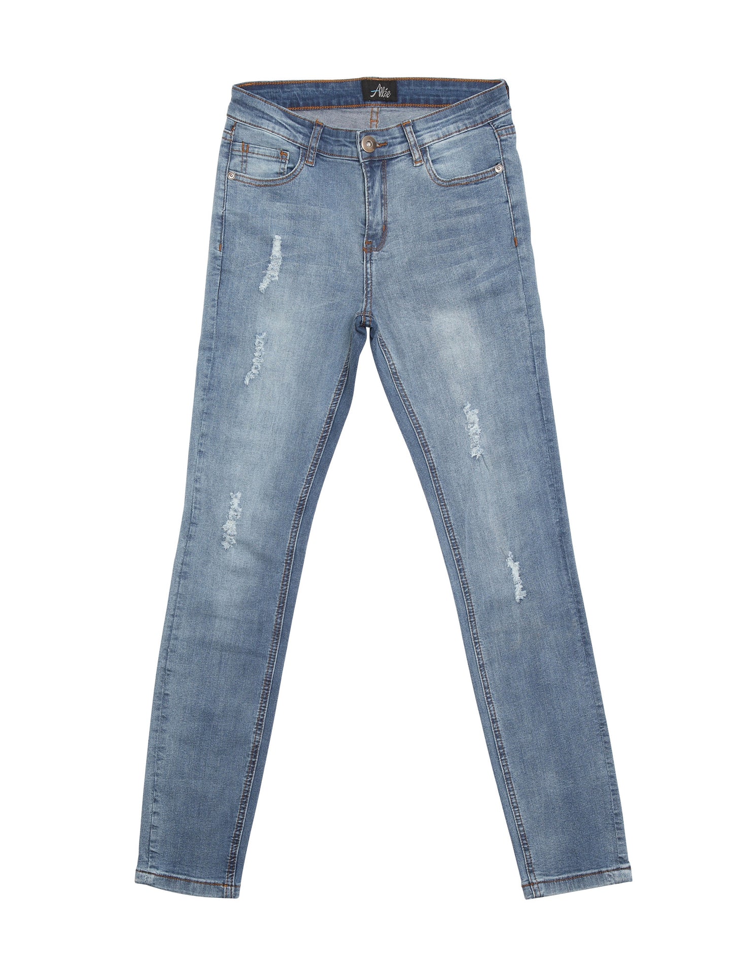 Azalee-AK (Distressed Light Blue Skinny Ankle Jeans)