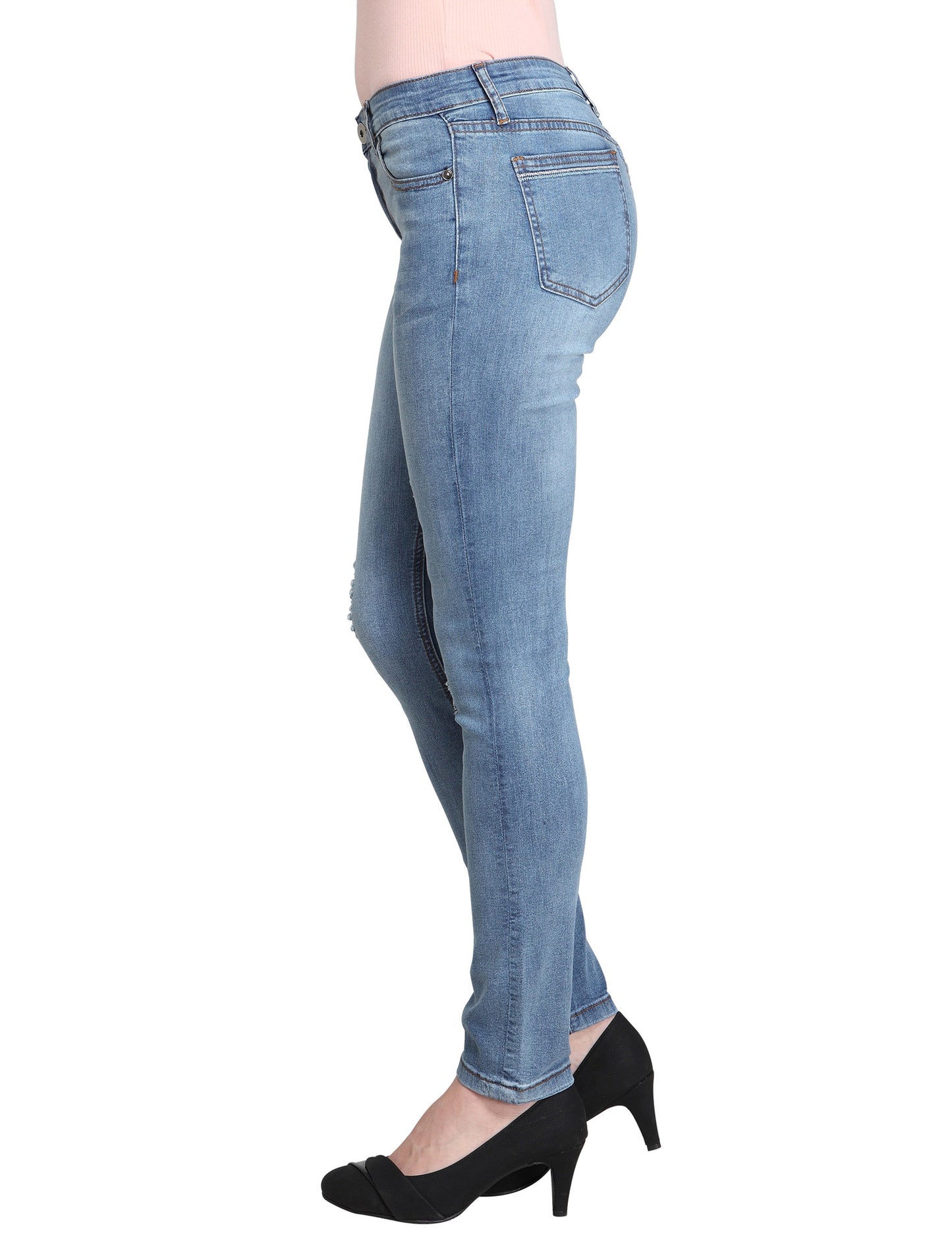 Azalee-AK (Distressed Light Blue Skinny Ankle Jeans)