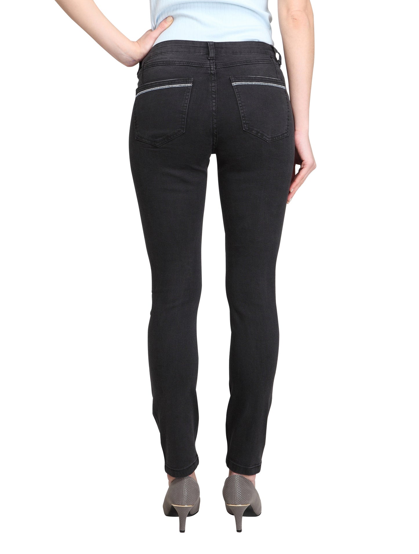 Dahlia-AK (Distressed Black Skinny Ankle Jeans)