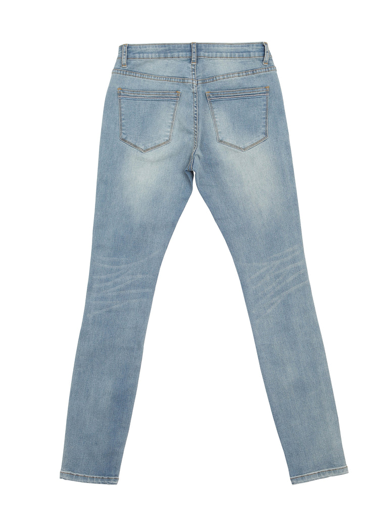 Zinnia (Distressed Light Blue Skinny Jeans)