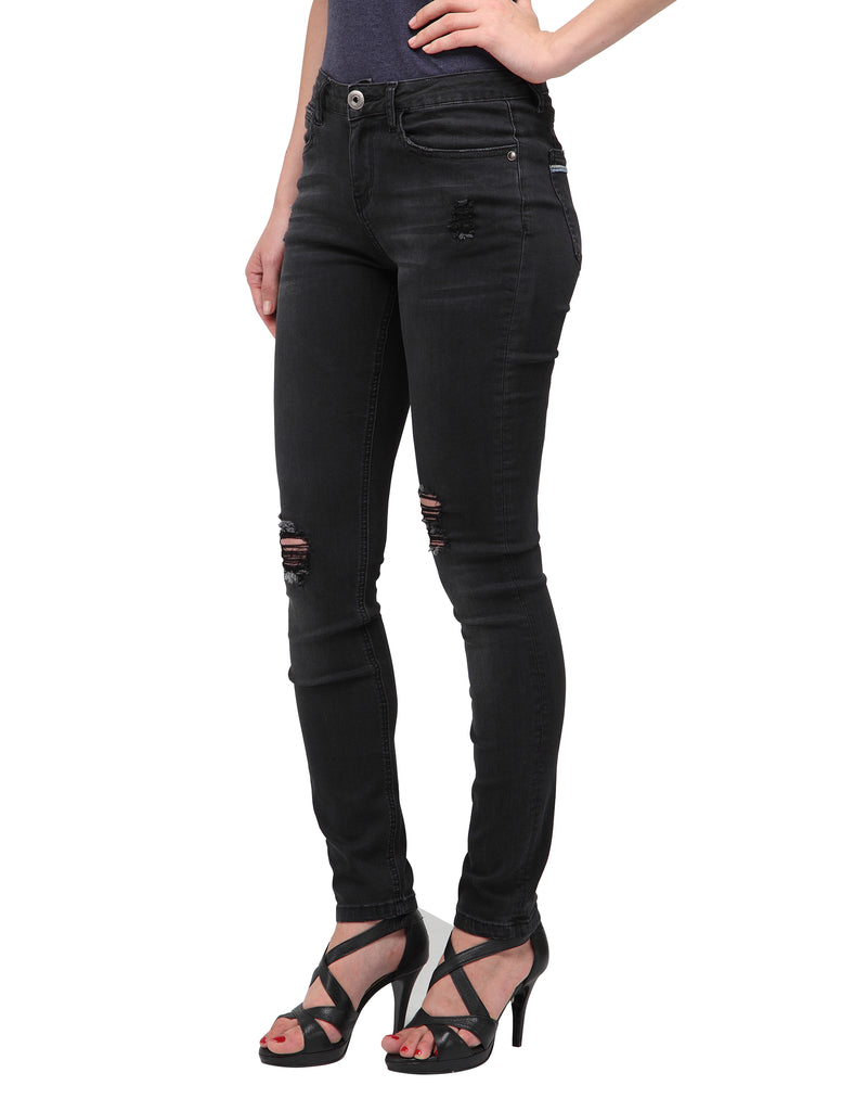Dahlia (Distressed Black Skinny Jeans)