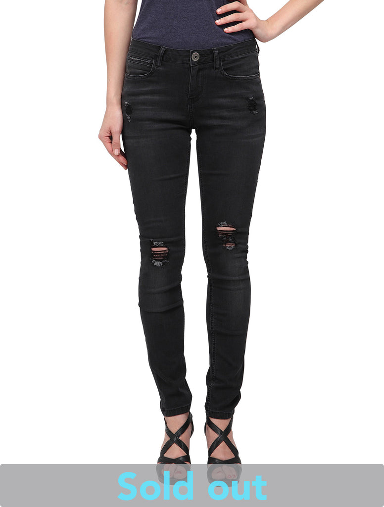 Dahlia (Distressed Black Skinny Jeans)