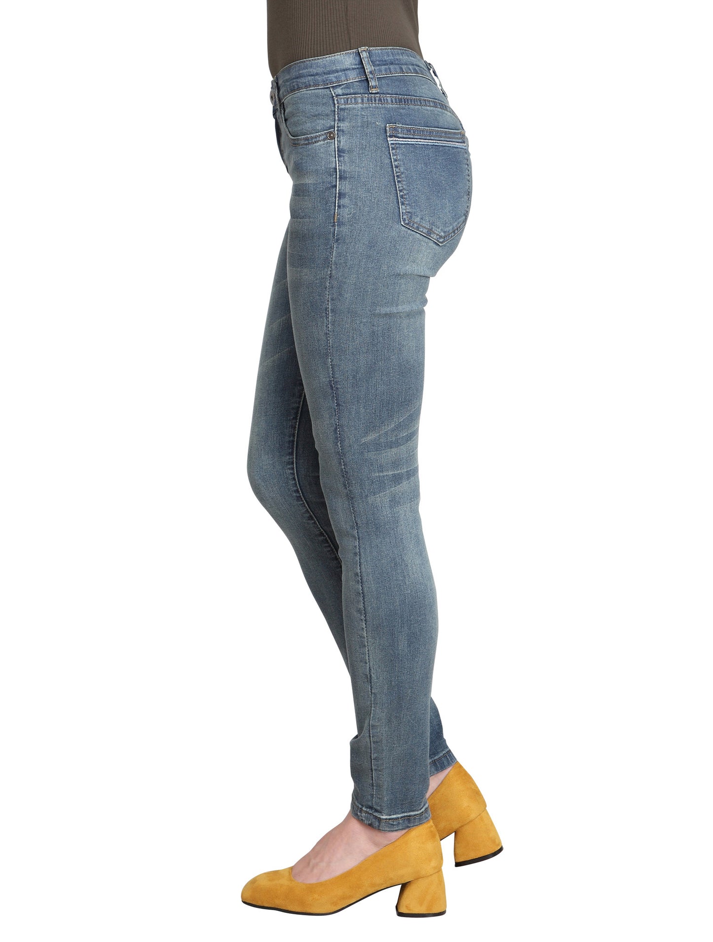 Lilas-AK (Plain Blue Skinny Ankle Jeans)