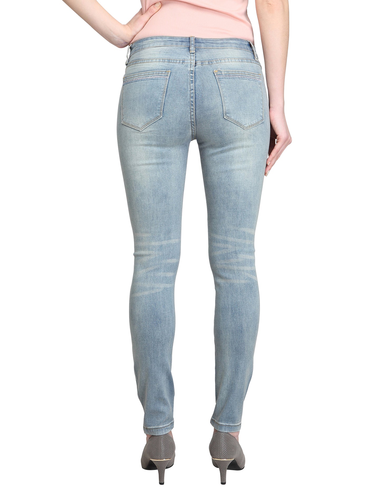 Zinnia-AK (Distressed Light Blue Skinny Ankle Jeans)